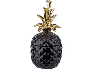 Figurka Pojemnik ANANAS 20x9 cm - CZARNY ZŁOTY