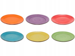 TALERZ TALERZYK DESEROWY 19cm RAINBOW zestaw 6 szt