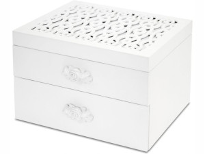 BIAŁA Szkatułka Organizer na biżuterię - 20x24 cm