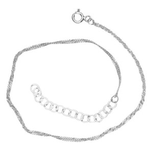Bransoletka na Nogę Kostkę Stopę Singapur 2mm 28cm srebro 925