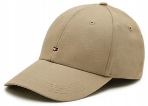 Czapka z daszkiem TOMMY HILFIGER beżowa z logo