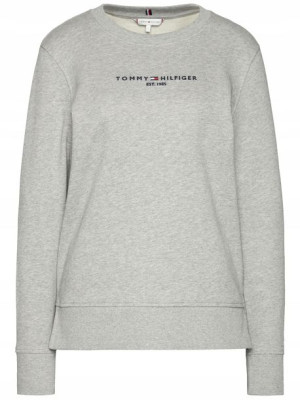 Bluza TOMMY HILFIGER damska szara z logo na piersi