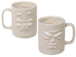 Porcelanowy Kubek Dwustronny 3D - Szczęśliwy Lub Zrzęda