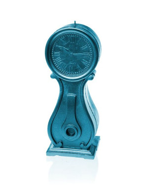 Świeca Zegar Vintage Xxl - Niebieski Metallic