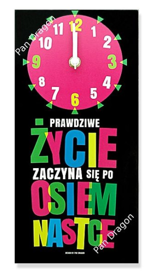 Zegar Ścienny - Prawdziwe Życie Zaczyna Się Po Osiemnastce