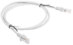 Kabel krosowy patchcord UTP kat.5e 1m biały LANBERG