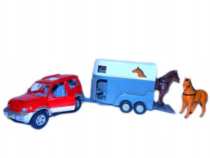 AUTO jeep PRZYCZEPA TRANSPORT KONI otwierane drzwi