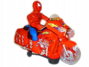 duży SPIDERMAN MOTOR ŚCIGACZ MAX FUNKCJI nowość
