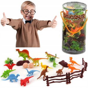 Zestaw Dinozaurów Figurki Pojemnik 12 Szt Tuba