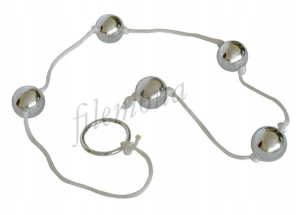 KORALIKI -- KULKI ANALNE -- Silver Beads - 5 kulek