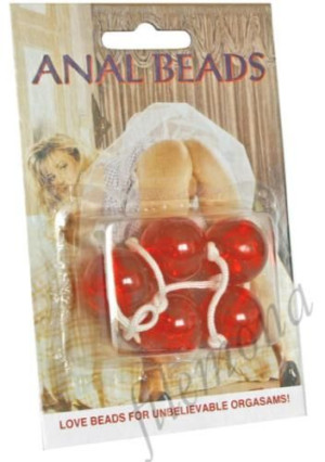 KULKI - KORALIKI - analne korale BEADS czerwone