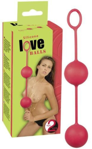 KULKI GEJSZY __ Silicone Love Balls Red __ SILIKON