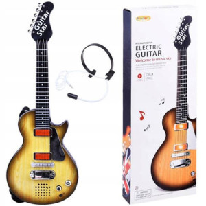 Elektryczna Gitara Rockowa + Słuchawki Z Mikrofonem