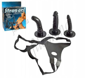 STRAP ON Black 3 penisy na paskach ANAL G-SPOT