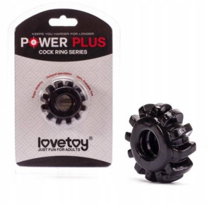 Ring Erekcyjny POWER PLUS BLACK nakładka na penisa