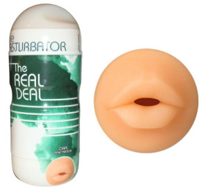 Masturbator Alive USTA w tubie pochwa Real Deal