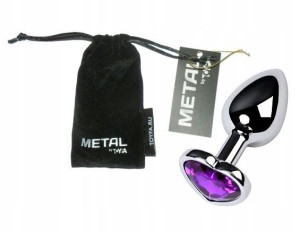 WTYCZKA ANALNA Metal KOREK z kryształkiem SERCE