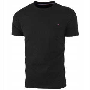 T-shirt Męski Koszulka Tommy Hilfiger Klasyk Czarny XXL