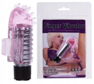 Finger Vibrator żelowy WIBRATOR na palec z kolcami