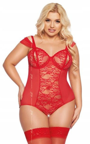 BODY DORA czerwone z otwartym krokiem XL