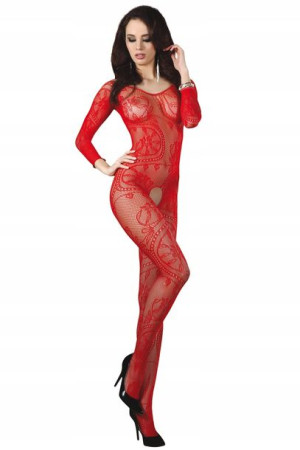 Bodystocking Abra Red erotyczne S-L CZERWONE BODY