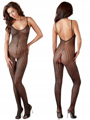 BODYSTOCKING Catsuit Ouvert XL/2XL czarne otwarte