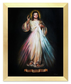 Obraz Jezus Chrustus płótno w ramie 27x32cm