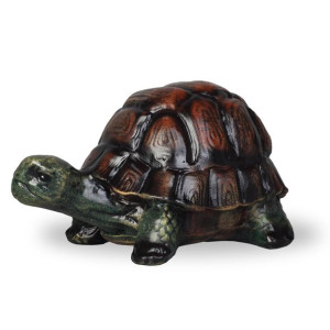 Żółw figurka ceramiczna do ogrodu malowana ręcznie
