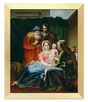 Obraz Świętej Rodziny płótno w ramie 27x32cm
