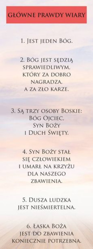Baner Religijny – Główne Prawdy Wiary