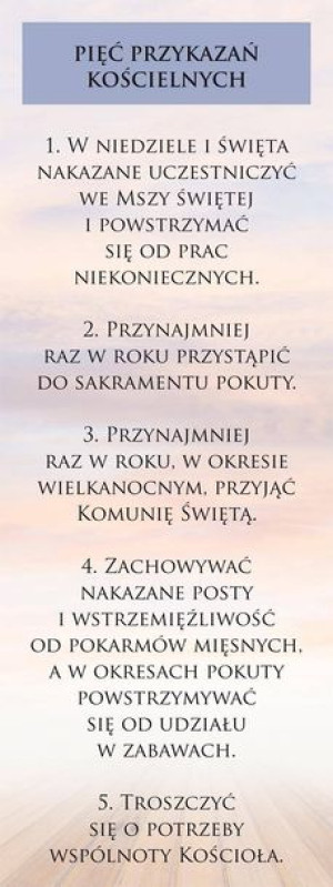 Baner Religijny – Pięć Przykazań Kościelnych
