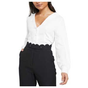 Bluzka Fashion union petite color ivory M falbana