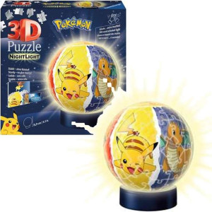 Ravensburger Puzzle 3D Pokemon Lampka nocna Świecąca kula