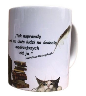 Kubek prezes Kaczyński NIE MA LUDZI ... + kartonik