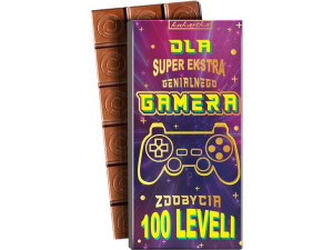 Czekolada mleczna, 100 g, Dla super ekstra genialnego GAMERA