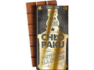 Czekolada mleczna, 100 g, Dla Ciebie Chłopaku Wszystkiego Najlepszego