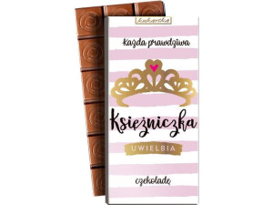 Czekolada mleczna, 100 g, Każda prawdziwa Księżniczka uwielbia czekoladę