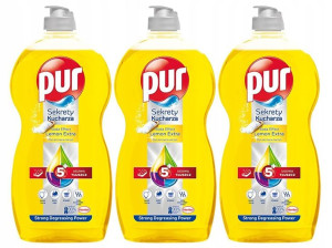 PUR Płyn do mycia naczyń LEMON EXTRA soda 3x1200ml
