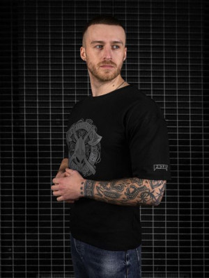 T-shirt męski Rune circle czarny XXL