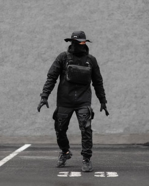 Zestaw TechWear czarny (Spodnie, kurtka, panama, torba, maska) M