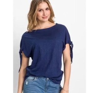 Bonprix Lniana Casualowa Bluzka Z Wiązaniami 40-42 935925