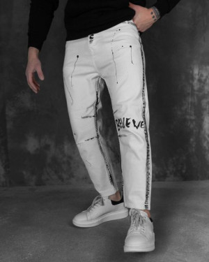 Spodnie męskie jeans Boyfriend Jasny Szary 30
