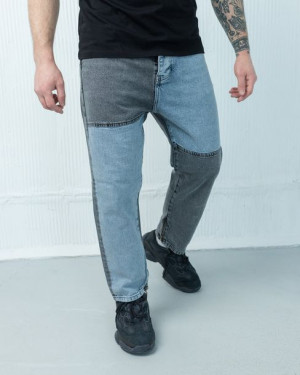 Spodnie męskie jeans Boyfriend Niebiesko-zielony 30