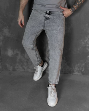 Spodnie męskie jeans Boyfriend Sprana szarość 33