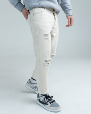 Spodnie męskie jeans Boyfriend White 30