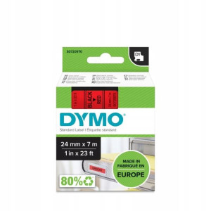Taśma DYMO D1 24mm czarny/czerwony (53717