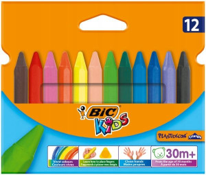 Kredki świecowe BIC Plastidecor trójk. 12 kolorów