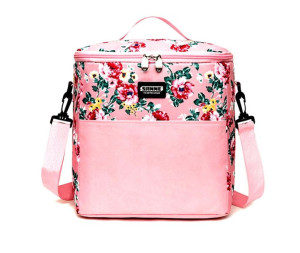 Torba Termiczna Izolacyjna Lunch Box 11 Litrów (Różowe Kwiaty)