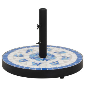 Okrągła podstawa pod parasol, niebiesko-biała, 12 kg
