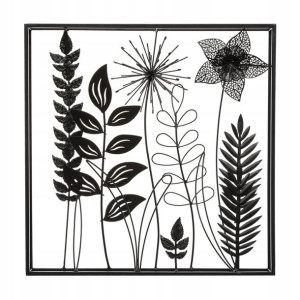 Obraz Z Metalu 3d Motyw Roślin Boho 40x40cm